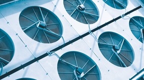 Picture of fans, probably from an industrial refrigeration or air conditioning system